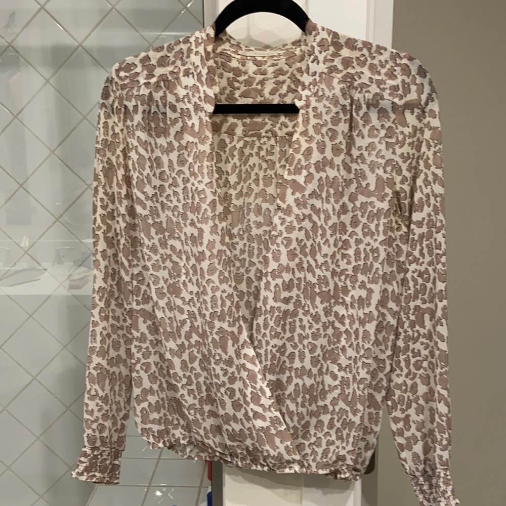 Open front leopard blouse.